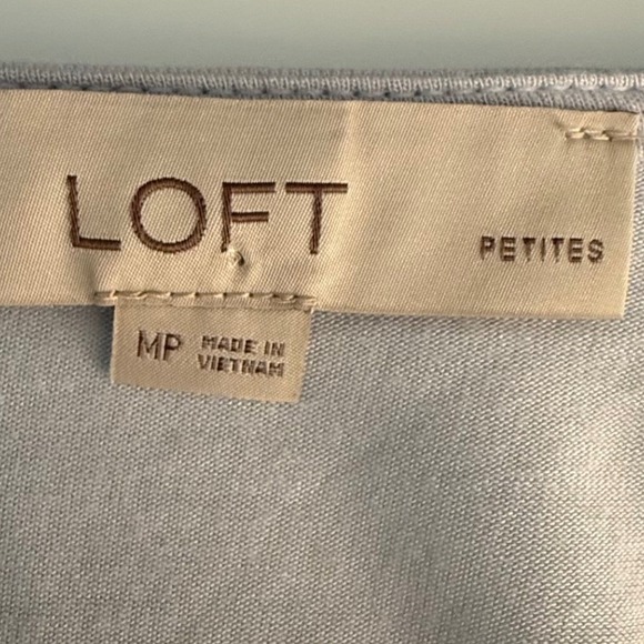 LOFT MP Mixed Media Blouse Top Stud Shoulder Cap Sleeve Workwear Lightweight GUC - Picture 7 of 9